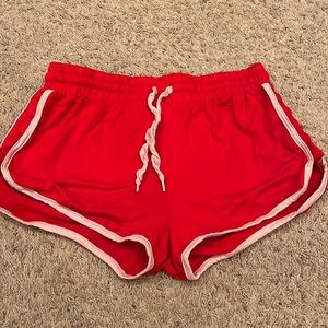 Red Super Soft Loose Sleep Shorts
